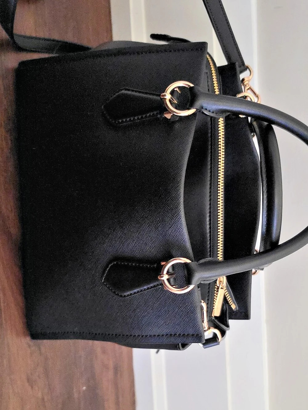 Michael Kors Marilyn Medium Saffiano Leather Satchel Black